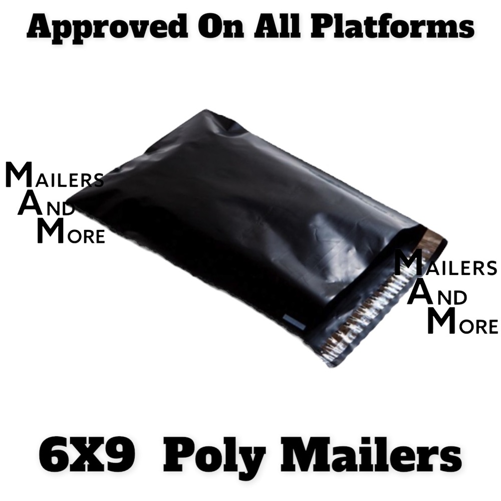25 6X9 Black Poly Mailers PRICE IS FIRM - Picture 2 of 3